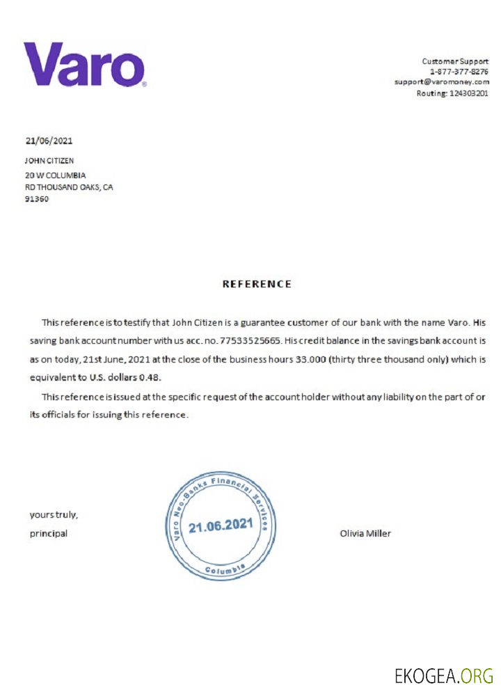 USA , Varo , référence template